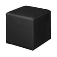 thumbnail image 1 of Regency Upholstered Soft Jean Plush Square Ottoman - Black, 1 of 4