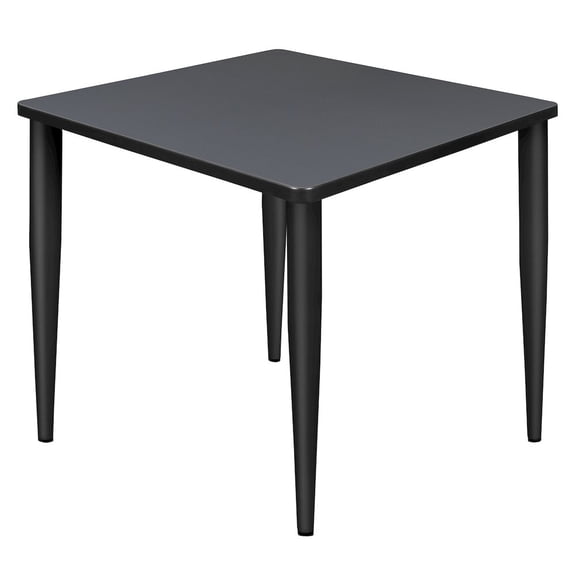 Regency 30 in. Square Breakroom Table- Grey Top, Black Tapered Legs