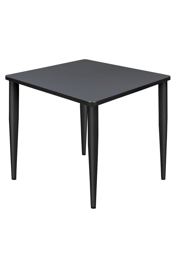 30 in. Square Breakroom Table- Grey Top, Black Tapered Legs