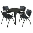 thumbnail image 1 of Regency Kahlo 30 in. Square Breakroom Table- Ash Grey Top, Black Base & 4 M Stack Chairs- Black, 1 of 8