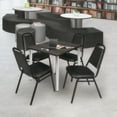 thumbnail image 1 of Regency Kahlo 30 in. Square Breakroom Table- Ash Grey Top, Chrome Base & 4 Restaurant Stack Chairs- Black, 1 of 5