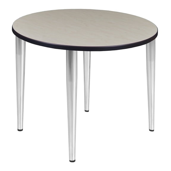 Regency 36 in. Round Breakroom Table- Maple Top, Chrome Tapered Legs