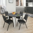 thumbnail image 1 of Regency Kahlo 36 in. Round Breakroom Table- Grey Top, Chrome Base & 4 Restaurant Stack Chairs- Black, 1 of 8