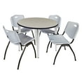 thumbnail image 1 of Regency Kahlo 36 in. Round Breakroom Table- Maple Top, Chrome Base & 4 M Stack Chairs- Grey, 1 of 8