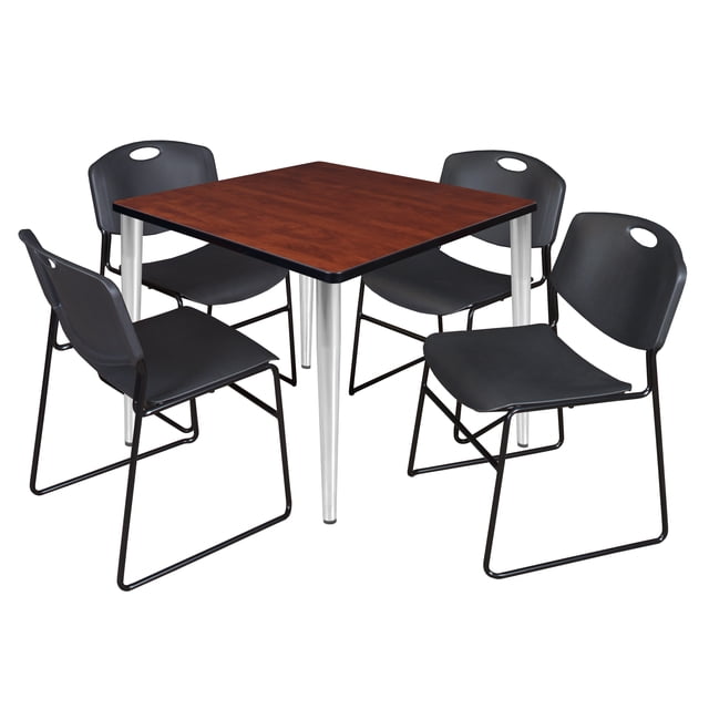 Regency Kahlo 36 in. Square Breakroom Table- Cherry Top, Chrome Base ...