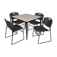 thumbnail image 1 of Regency Kahlo 36 in. Square Breakroom Table- Maple Top, Black Base & 4 Zeng Stack Chairs- Black, 1 of 6