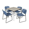 thumbnail image 1 of Regency Kahlo 36 in. Square Breakroom Table- Maple Top, Black Base & 4 Zeng Stack Chairs- Blue, 1 of 6
