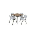 thumbnail image 1 of Regency Kahlo 36 in. Square Breakroom Table- Noble Oak Top, Chrome Base & 4 M Stack Chairs- Grey, 1 of 10