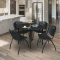 thumbnail image 1 of Regency Kahlo 42 in. Round Breakroom Table- Ash Grey Top, Black Base & 4 M Stack Chairs- Black, 1 of 5