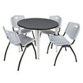 thumbnail image 1 of Regency 42 in. Round Breakroom Table- Grey Top, Chrome Base & 4 M Stack Chairs- Grey, 1 of 9