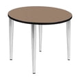 thumbnail image 1 of Regency Kahlo 42 in. Round Breakroom Table- Noble Oak Top, Chrome Tapered Legs, 1 of 6