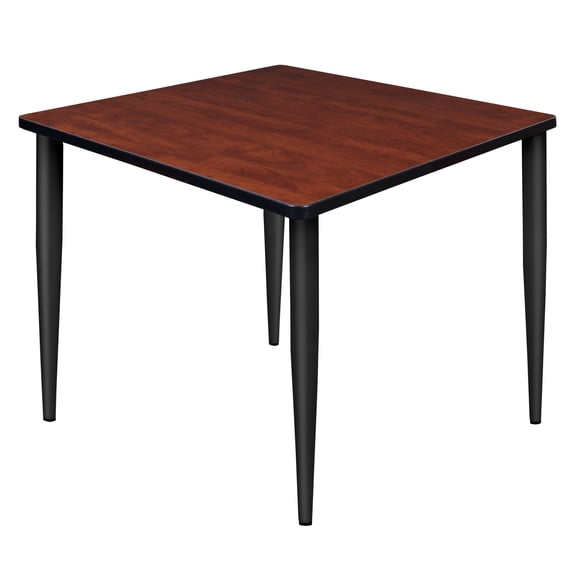 Regency 42 in. Square Breakroom Table- Cherry Top, Black Tapered Legs