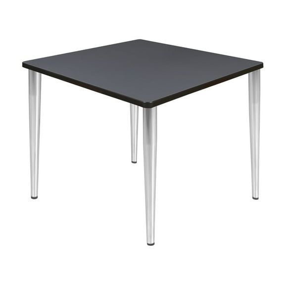 Regency Kahlo 42 in. Square Breakroom Table- Grey Top, Chrome Tapered Legs