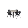 thumbnail image 1 of Regency Kahlo 42 in. Square Breakroom Table- Maple Top, Black Base & 4 M Stack Chairs- Black, 1 of 6