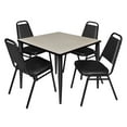 thumbnail image 1 of Regency 42 Square Breakroom Table- Maple Top, Black Base & 4 Stack Chairs- Black, 1 of 10