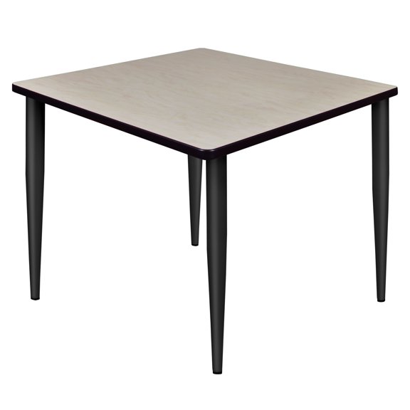 Regency Kahlo 42 in. Square Breakroom Table- Maple Top, Black Tapered Legs