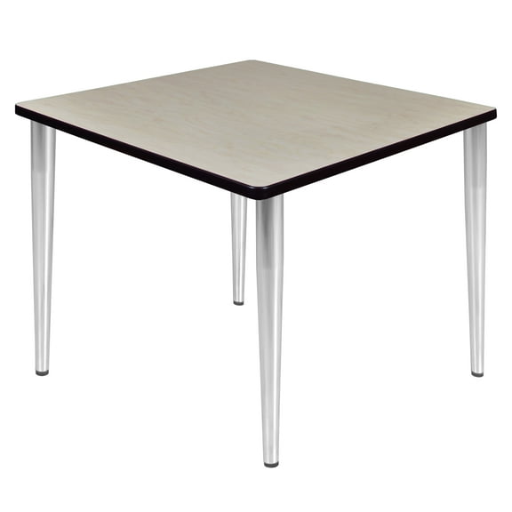 Regency 42 in. Square Breakroom Table- Maple Top, Chrome Tapered Legs