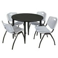 thumbnail image 1 of Regency Kahlo 48 in. Round Breakroom Table- Ash Grey Top, Black Base & 4 M Stack Chairs- Grey, 1 of 8