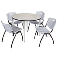 thumbnail image 1 of Regency 48 in. Round Breakroom Table- Maple Top, Chrome Base & 4 M Stack Chairs- Grey, 1 of 9