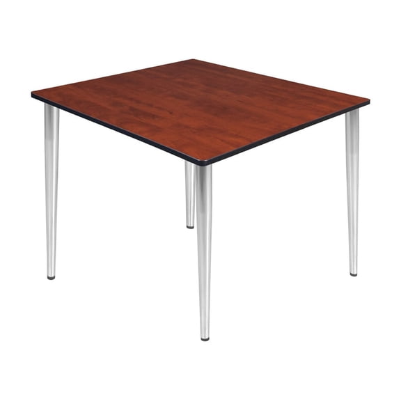Regency Kahlo 48 in. Square Breakroom Table- Cherry Top, Chrome Tapered Legs