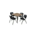 thumbnail image 1 of Regency Kahlo 48 in. Square Breakroom Table- Noble Oak Top, Black Base & 4 M Stack Chairs- Black, 1 of 10