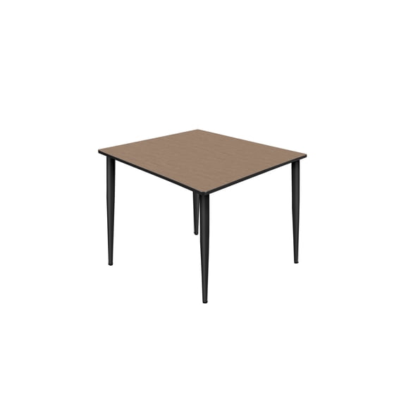 Regency Kahlo 48 in. Square Breakroom Table- Noble Oak Top, Black Tapered Legs