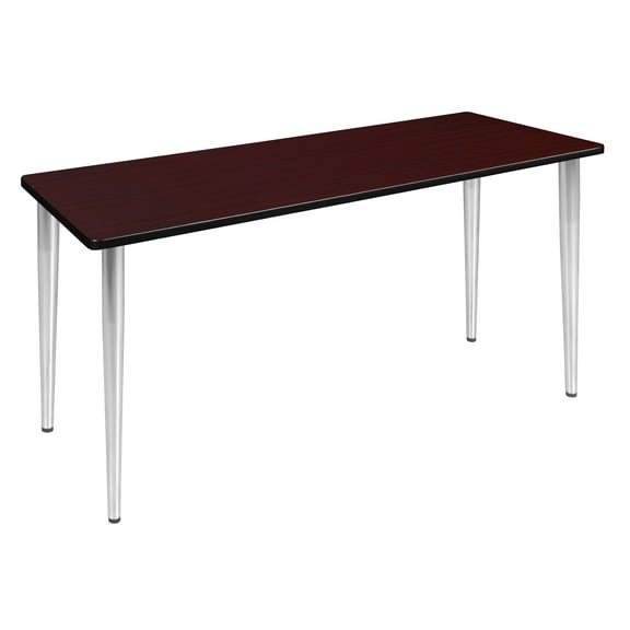 Regency Kahlo 60 x 24 in. Training Seminar Table- Mahogany Top, Chrome Tapered Legs