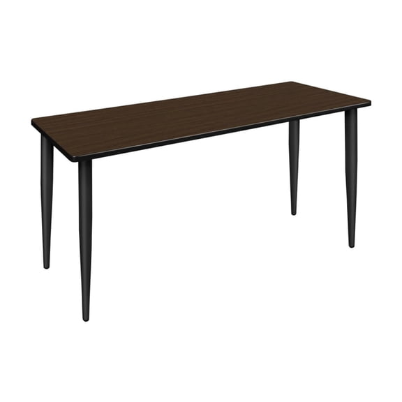 Regency Kahlo 60 x 24 in. Training Seminar Table- Neo Walnut Top, Black Tapered Legs