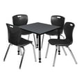 thumbnail image 1 of Regency Kee 30" Square Height Adjustable Classroom Table - Grey & 4 Andy 18-in Stack Chairs- Black, 1 of 7