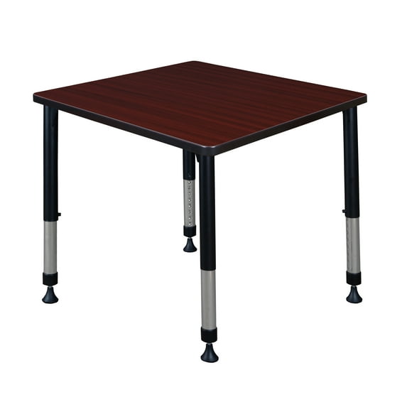 Regency Kee 30 in.Square Height Adjustable Classroom Activity Table- Mahogany