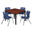 thumbnail image 1 of Regency 30 Square Mobile Classroom Table- Cherry & 4 Andy 12 Stack Chairs- Blue, 1 of 8