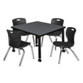 thumbnail image 1 of Regency 30 Square Mobile Classroom Table- Grey & 4 Andy 12 Stack Chairs- Black, 1 of 8