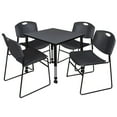 thumbnail image 1 of Regency 30 Square Mobile Adjustable Classroom Table- Grey & 4 Zeng Stack Chairs- Black, 1 of 8