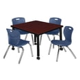 thumbnail image 1 of Regency 30 Square Mobile Classroom Table- Mahogany & 4 Andy 12 Stack Chairs- Blue, 1 of 8