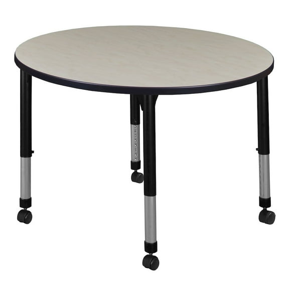 Regency 30 in. Round Height Adjustable Mobile Classroom Activity Table- Maple