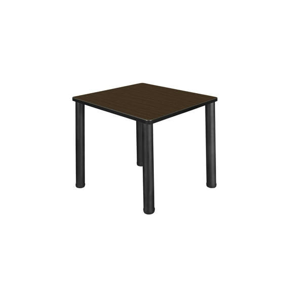 Regency Kee 30 in. Small Square Breakroom Table- Neo Walnut Top, Black Legs