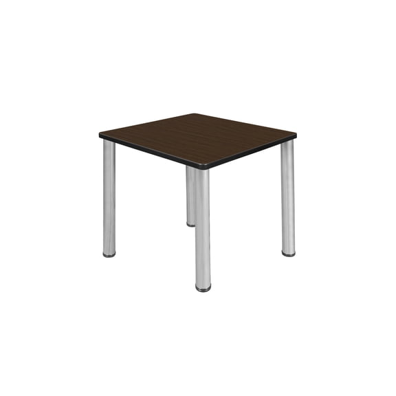 Regency Kee 30 in. Small Square Breakroom Table- Neo Walnut Top, Chrome Legs