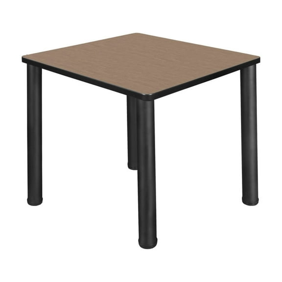 Regency Kee 30 in. Small Square Breakroom Table- Noble Oak Top, Black Legs
