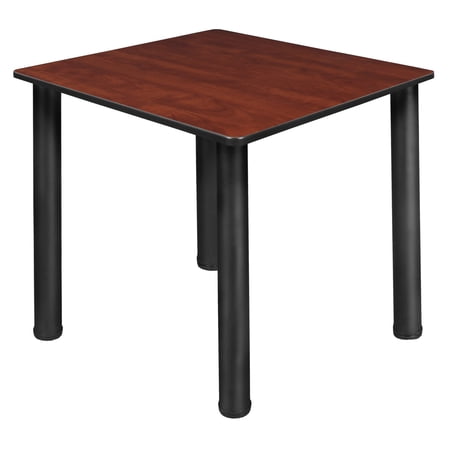 Regency Kee 30 in. Square Slim Breakroom Table Table - Cherry Top, Black Legs