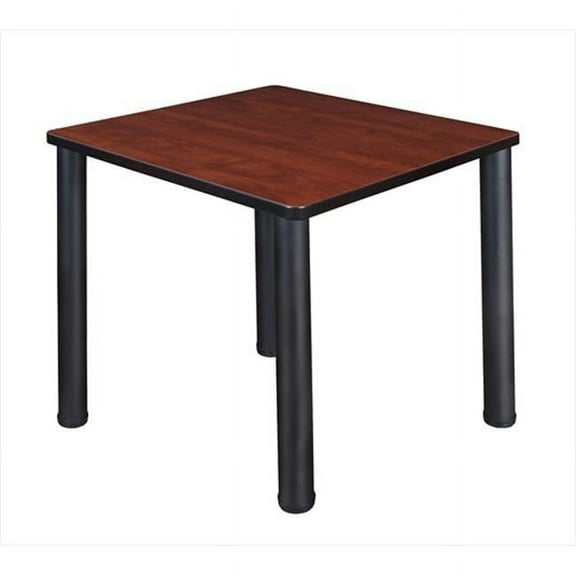 Regency Kee 30in. Square Cherry Laminate Table Top with Black Post Legs - Black - 30 in.