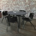 thumbnail image 1 of Regency Kee 36 in Round Breakroom Table- Grey Top, Black Legs, 4 M Stack Chairs- Black, 1 of 4