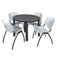 thumbnail image 1 of Regency 36 in Round Breakroom Table- Grey Top, Black Legs, 4 M Stack Chairs- Grey, 1 of 7