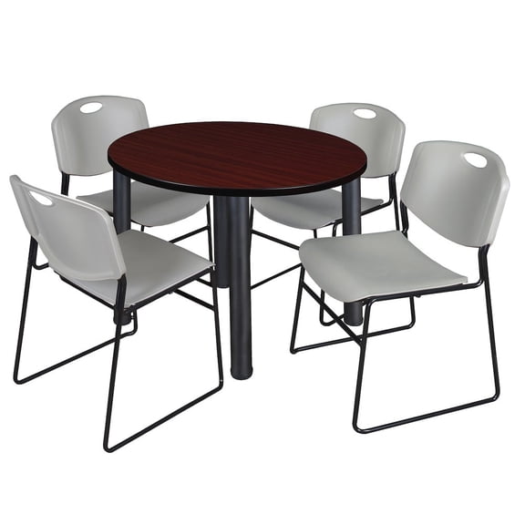 Kee Round Table & Chair Set, Wood, Metal, Polypropylene Top