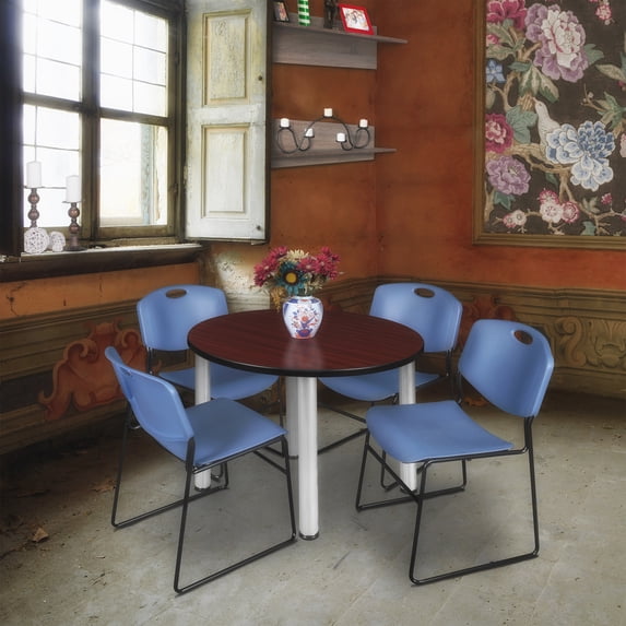 Regency Kee 36" Round Breakroom Table,Mahogany/ TB36RNDMHBPCM44BE