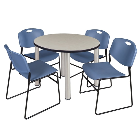 Regency Kee 36" Round Breakroom Table,Maple/ Chr TB36RNDPLBPCM44BE