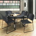 thumbnail image 1 of Regency Kee 36" Round Height Adjustable Classroom Table - Grey & 4 Zeng Stack Chairs- Black, 1 of 6