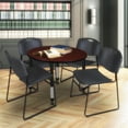 thumbnail image 1 of Regency Kee 36 in. Round Adjustable Classroom Table- Mahogany & 4 Zeng Stack Chairs- Black, 1 of 6