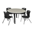 thumbnail image 1 of Regency 36 Round Adjustable Classroom Table- Maple & 4 Andy 12 Stack Chairs- Black, 1 of 7