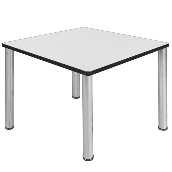 Kee 36" Square Breakroom Table- White/ Chrome
