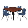 thumbnail image 1 of Tables > Height Adjustable > Square Mobile Table & Chair Sets, 36 W, 36 L, 23-34 H, Cherry, 1 of 8